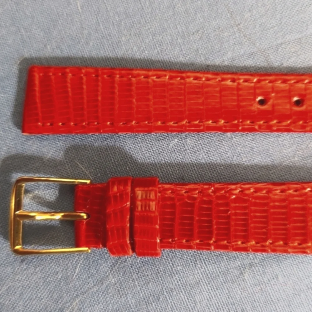 Town & Country Vintage Genuine Leather Lizard Skin Red Watch Strap Band 14 R